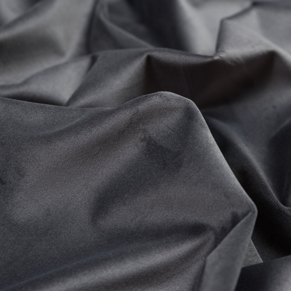 Ultra Soft Polyester Velvet - Slate - British Imported Detail