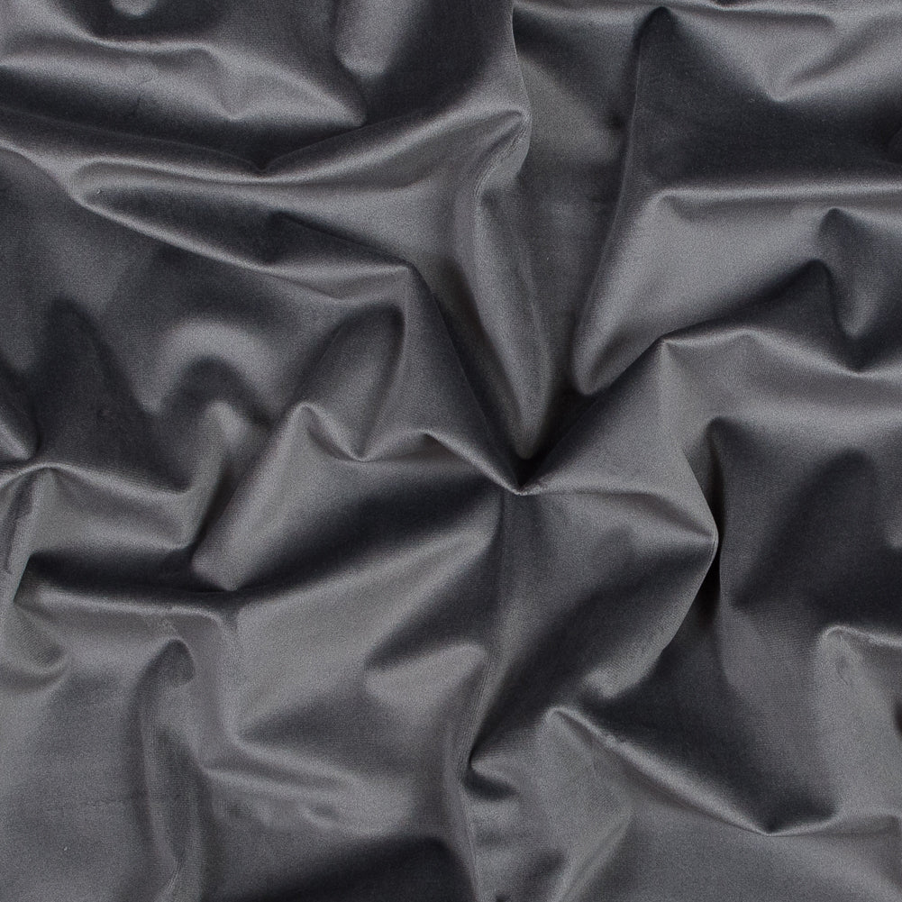 Ultra Soft Polyester Velvet - Slate - British Imported