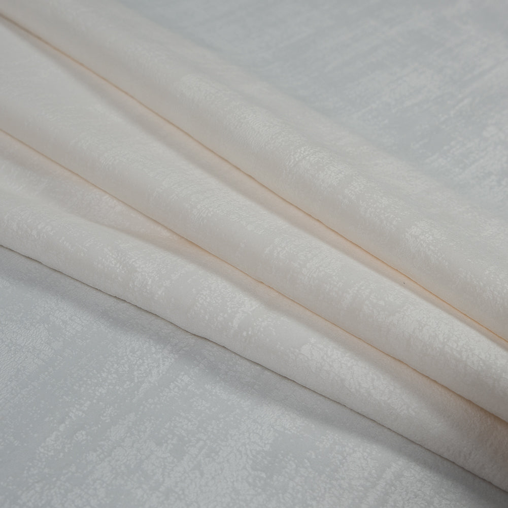 Embossed Textured Velvet - Alabaster - British Imported Folded