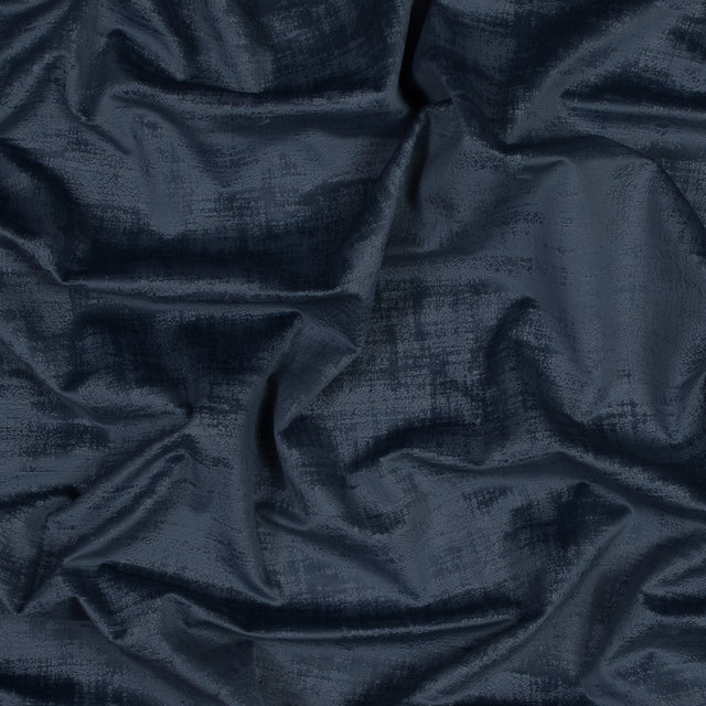 Embossed Textured Velvet - Denim - British Imported