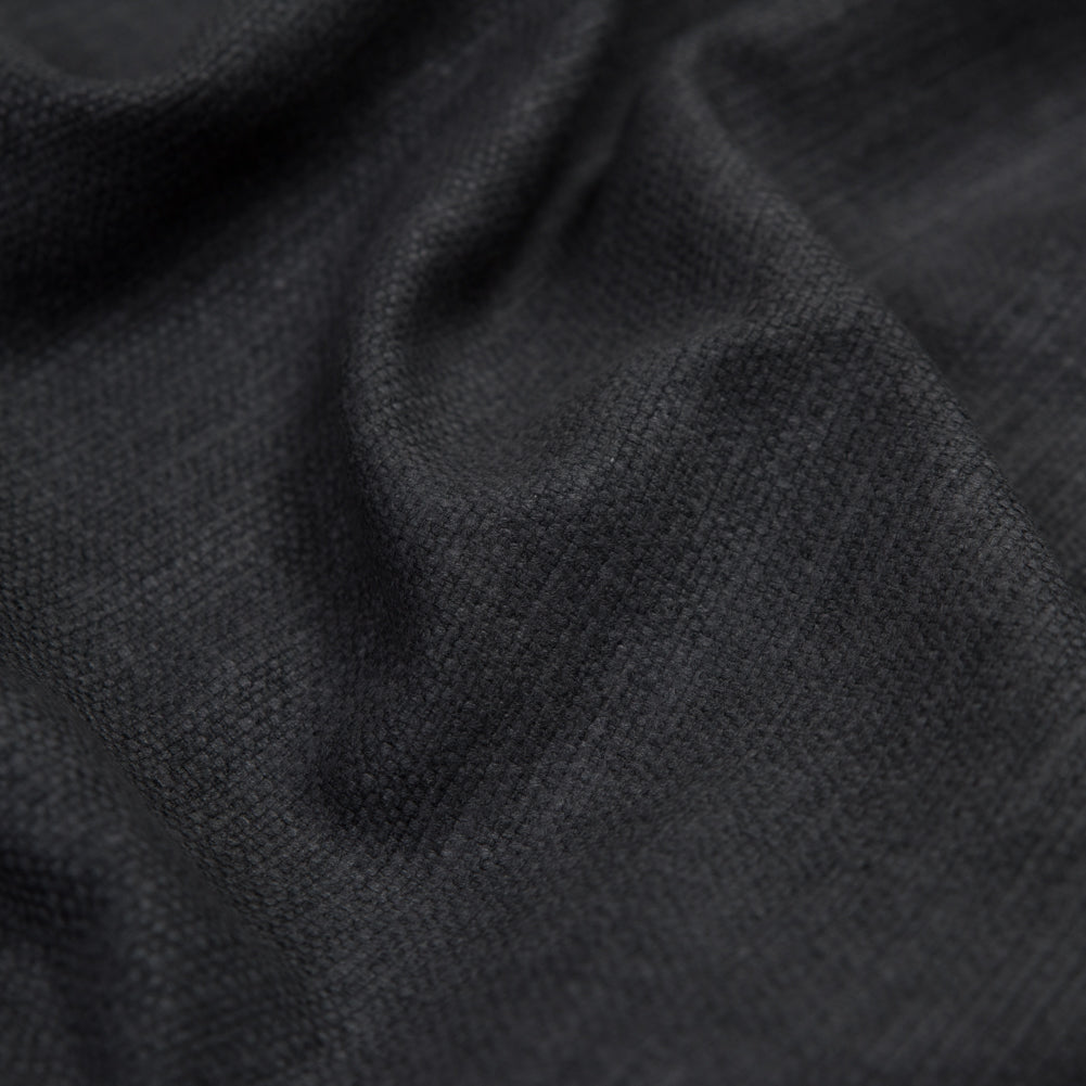 Polyester and Cotton Woven - Charcoal - British Imported Detail
