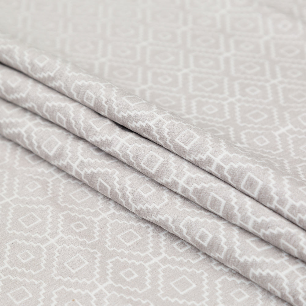 Chenille Jacquard - Dove Diamond Geometric - British Imported - Folded