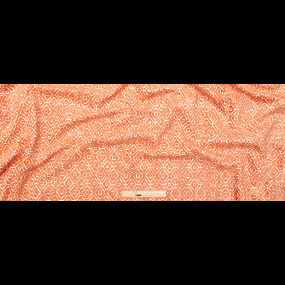 Chenille Jacquard - Nectarine Diamond Geometric - British Imported - Full