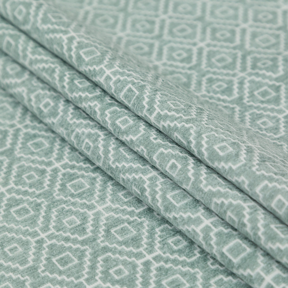 Chenille Jacquard - Spa Diamond Geometric - British Imported - Folded