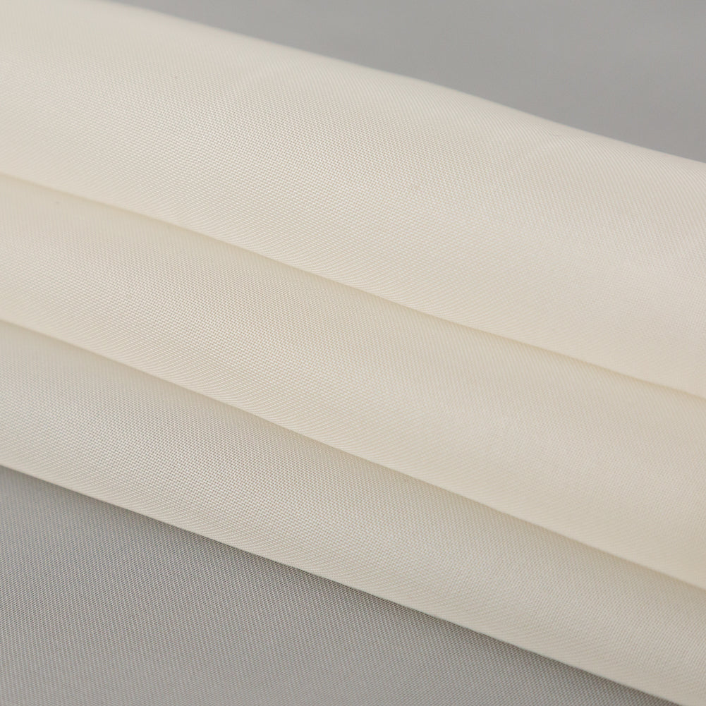 Smooth Drapery Sheers Fabric - Oyster - British Imported Folded