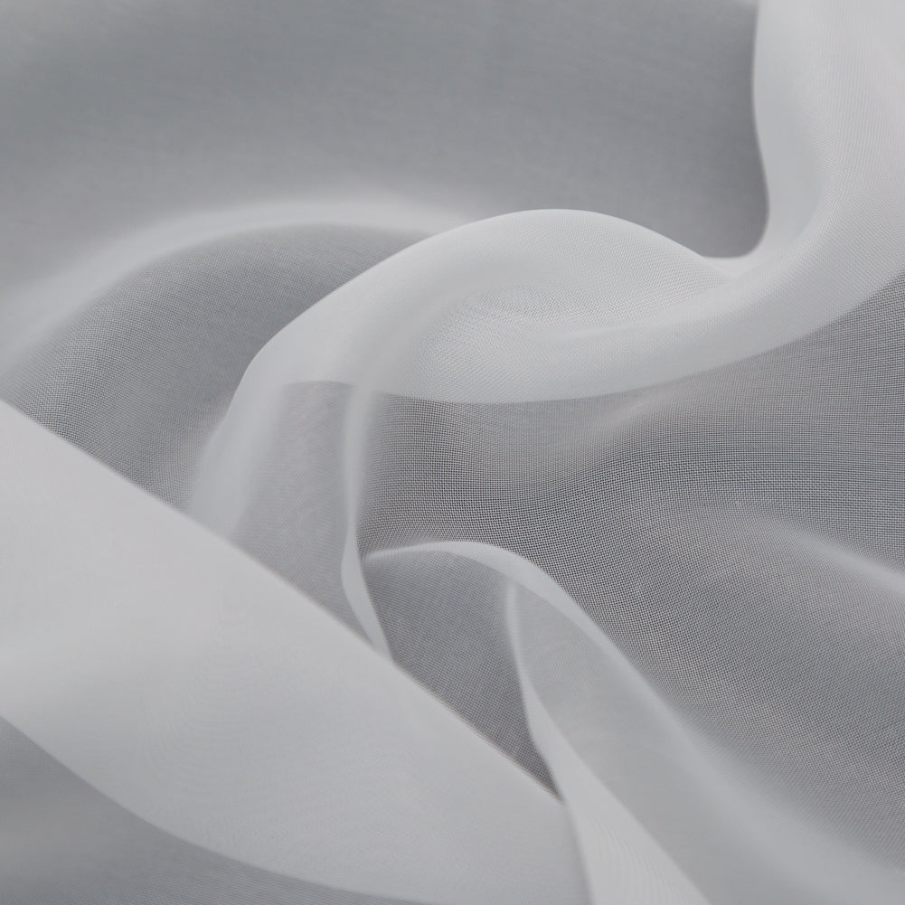 Smooth Drapery Sheers Fabric - Snow - British Imported Detail
