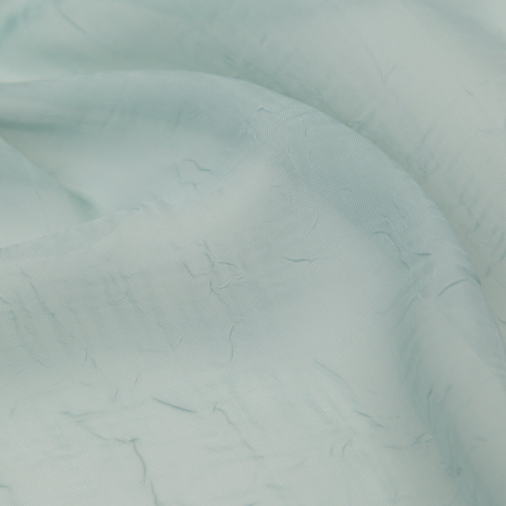 Wrinkled Drapery Sheer Fabric - Aqua - British Imported Detail