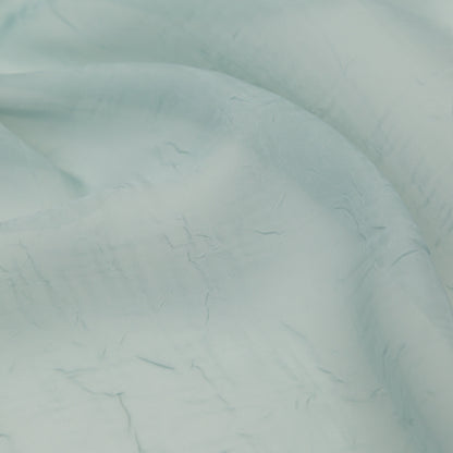 Wrinkled Drapery Sheer Fabric - Aqua - British Imported Detail