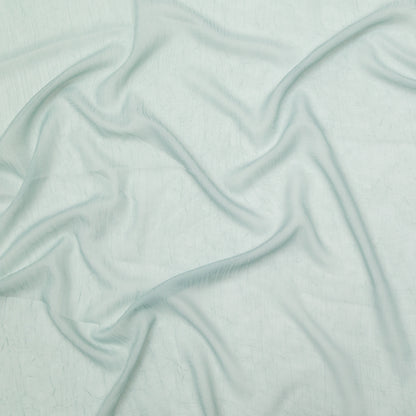 Wrinkled Drapery Sheer Fabric - Aqua - British Imported