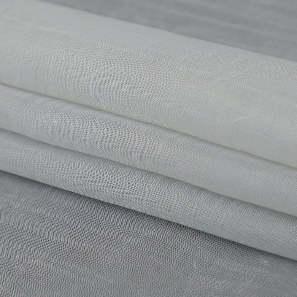 Wrinkled Drapery Sheer Fabric - Dove - British Imported Folded