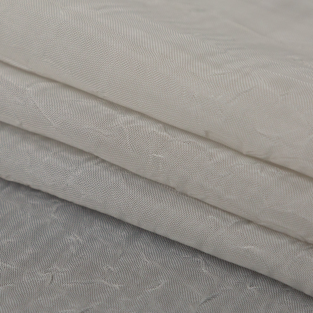 Wrinkled Drapery Sheer Fabric - Pebble - British Imported Folded