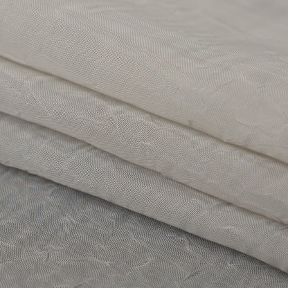 Wrinkled Drapery Sheer Fabric - Pebble - British Imported Folded