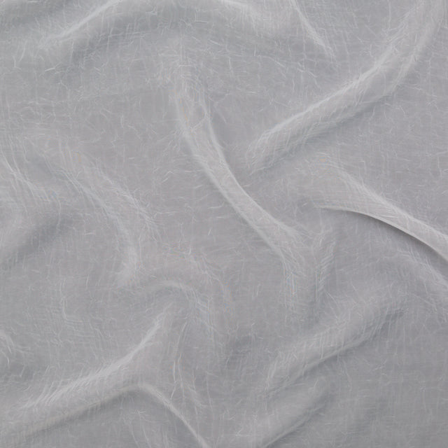 Wrinkled Drapery Sheer Fabric - Snow - British Imported