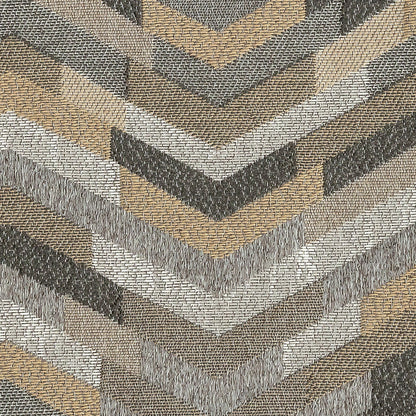 Polyester Jacquard - Graphite Tactile Zig Zags - British Imported Detail
