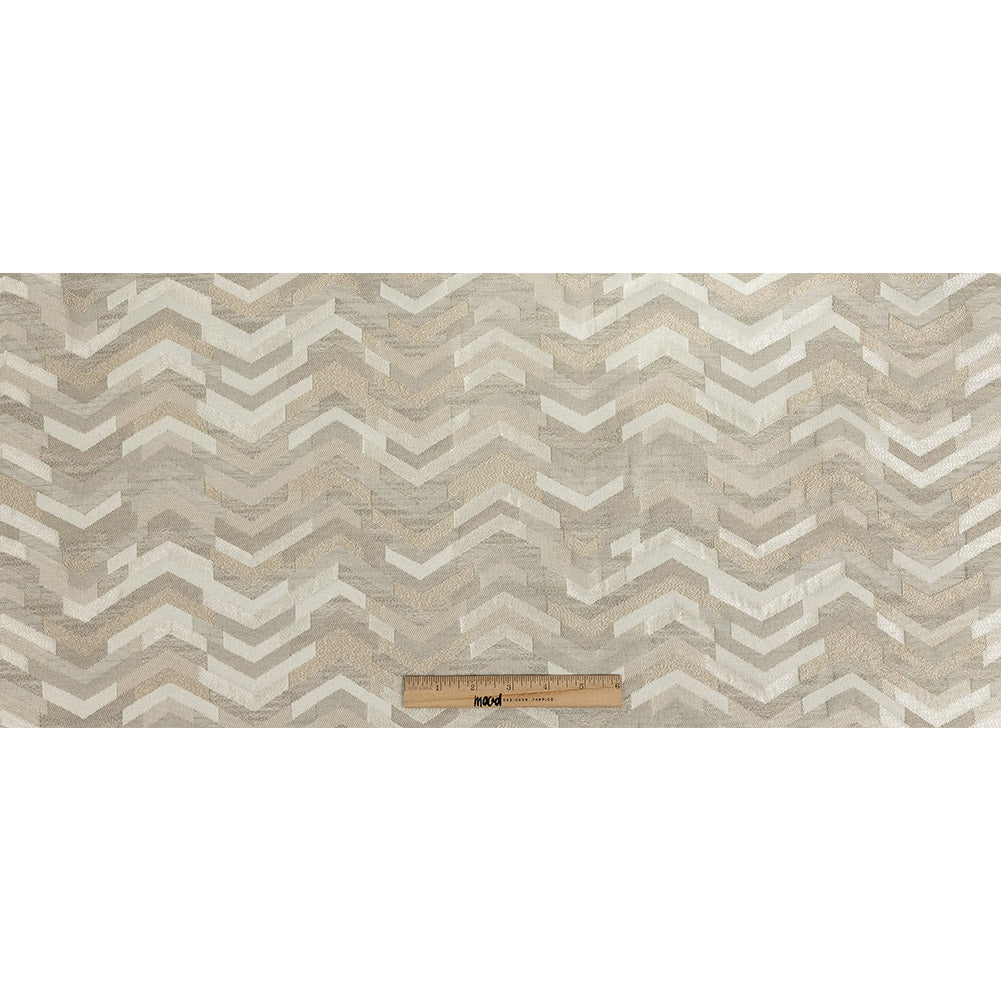 Polyester Jacquard - Linen Tactile Zig Zags - British Imported Full