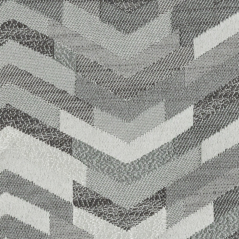 Polyester Jacquard - Silver Tactile Zig Zags - British Imported Detail