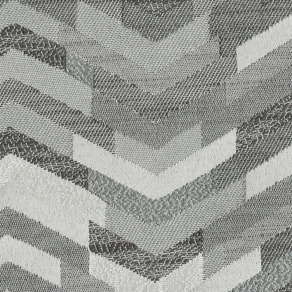Polyester Jacquard - Silver Tactile Zig Zags - British Imported Detail