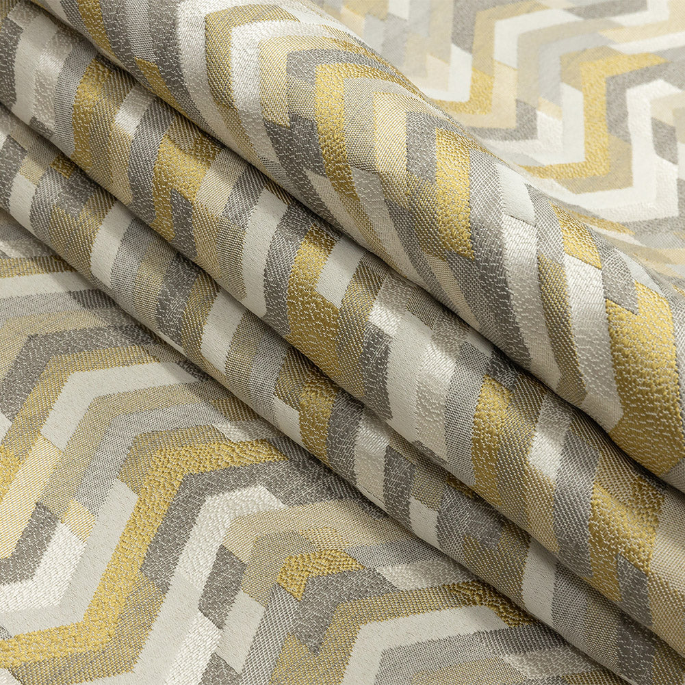 Polyester Jacquard - Zest Tactile Zig Zags - British Imported Folded