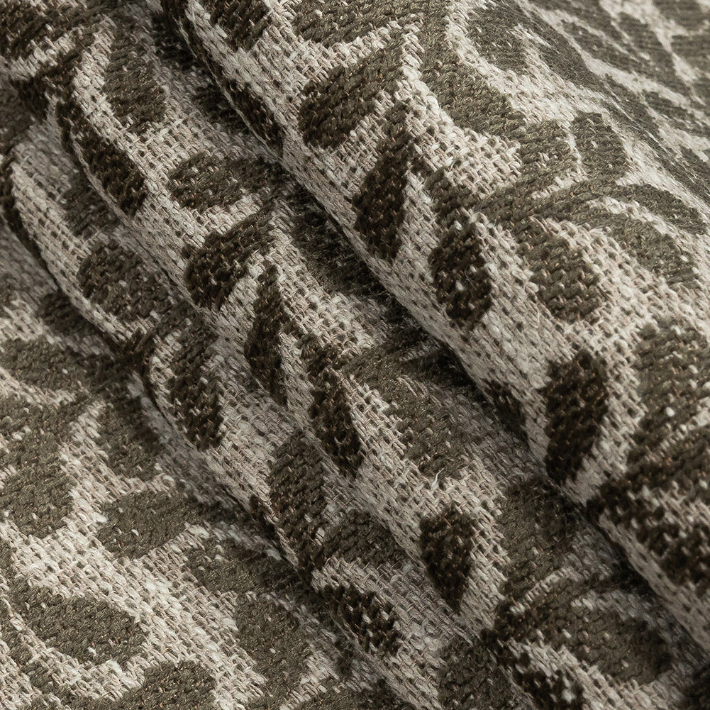 Chenille Jacquard - Moss Leafy Willow - British Imported Folded