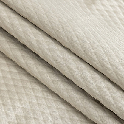 Drapery Jacquard - Taupe Diamond Quilted - British Imported Folded