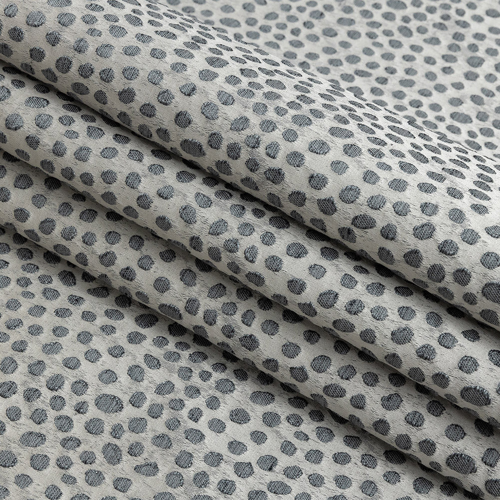 Polyester Jacquard - Pewter Spots - British Imported Folded