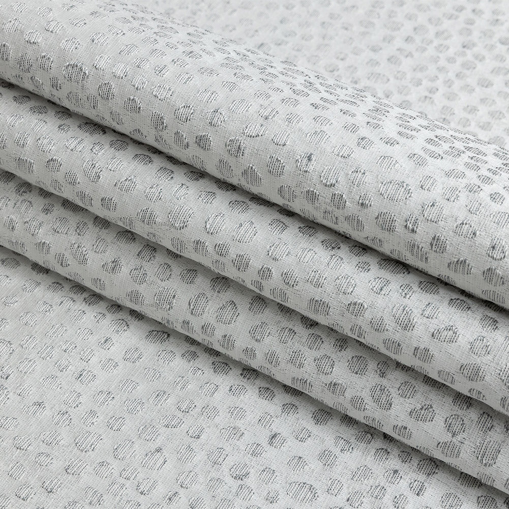 Polyester Jacquard - Platinum Spots - British Imported Folded