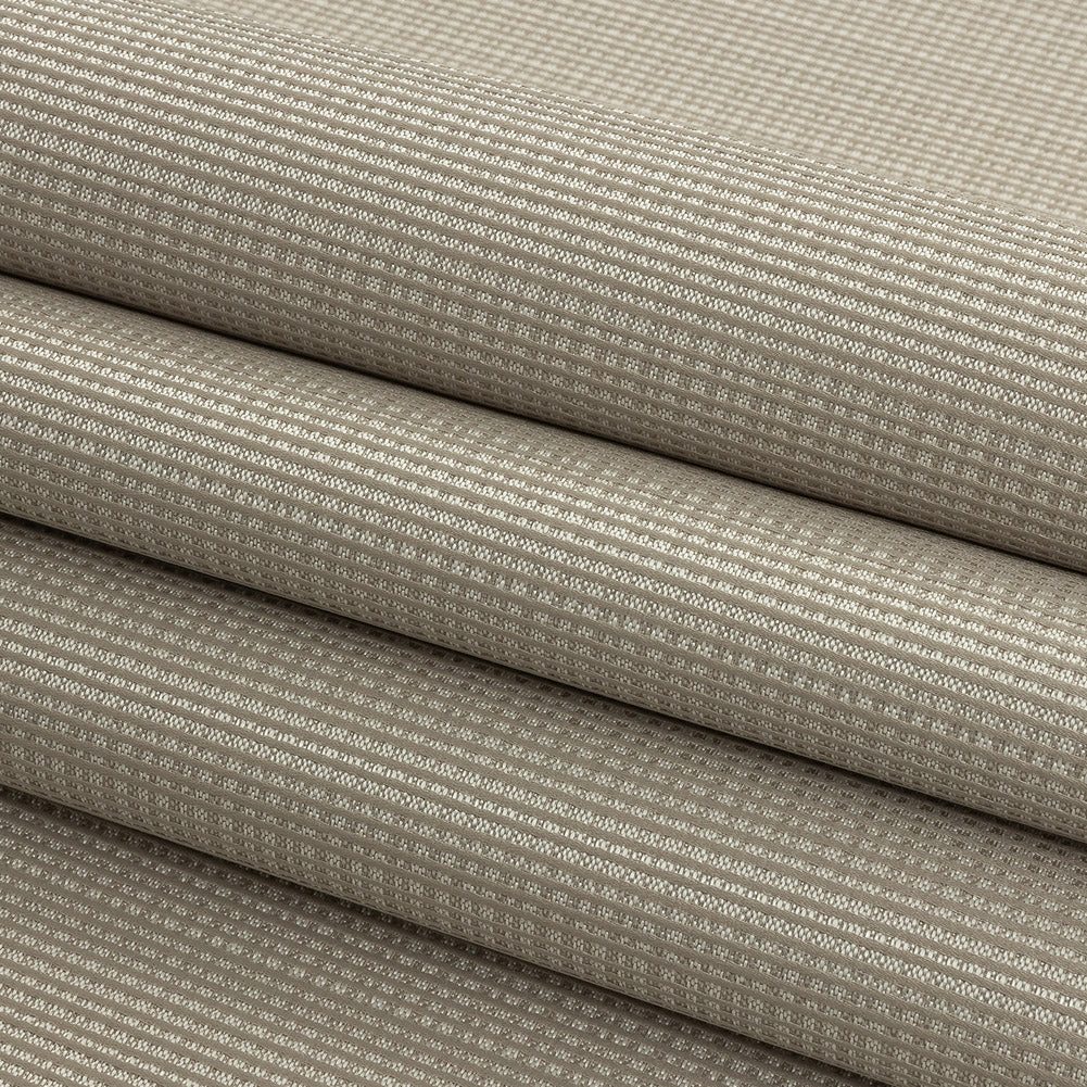 Gridded Polyester Woven - Taupe - British Imported Folded