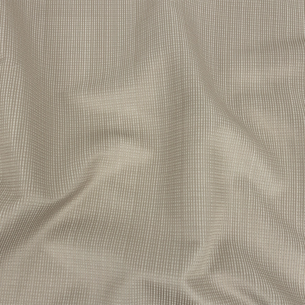 Gridded Polyester Woven - Taupe - British Imported
