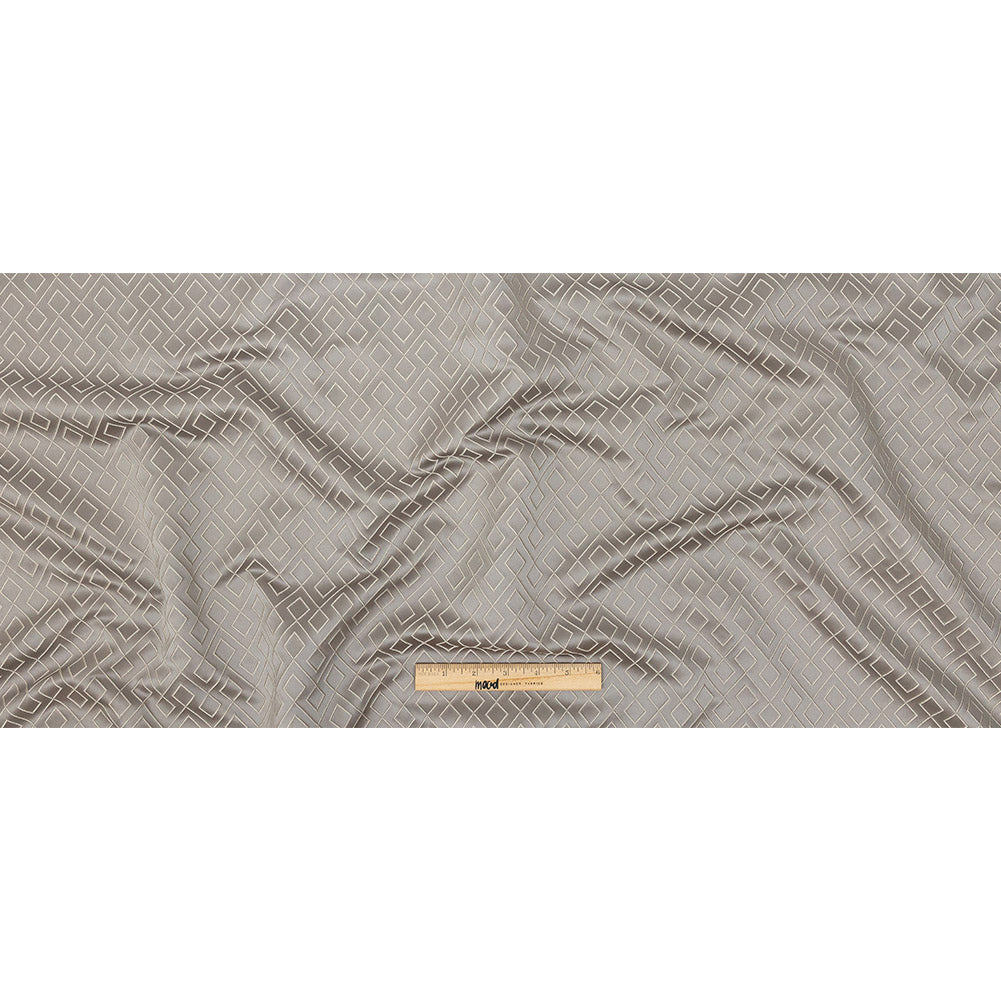 Satin-Faced Jacquard - Graphite Diamond Fret - British Imported Full
