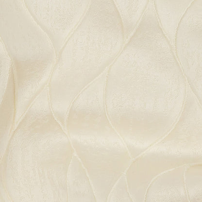 Polyester Jacquard - Ivory Leafy Lines - British Imported Detail