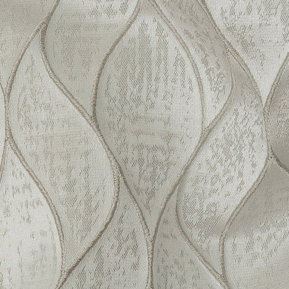 Polyester Jacquard - Platinum Leafy Lines - British Imported Detail