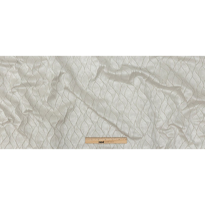 Polyester Jacquard - Platinum Leafy Lines - British Imported Full
