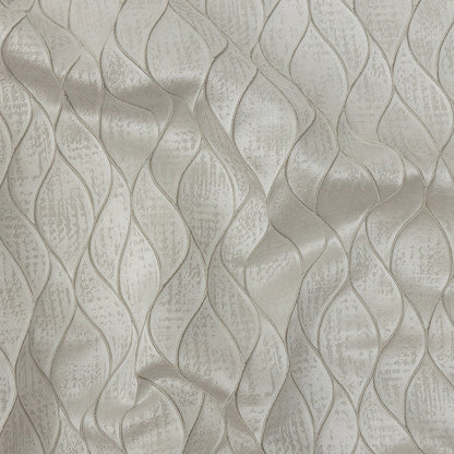 Polyester Jacquard - Platinum Leafy Lines - British Imported