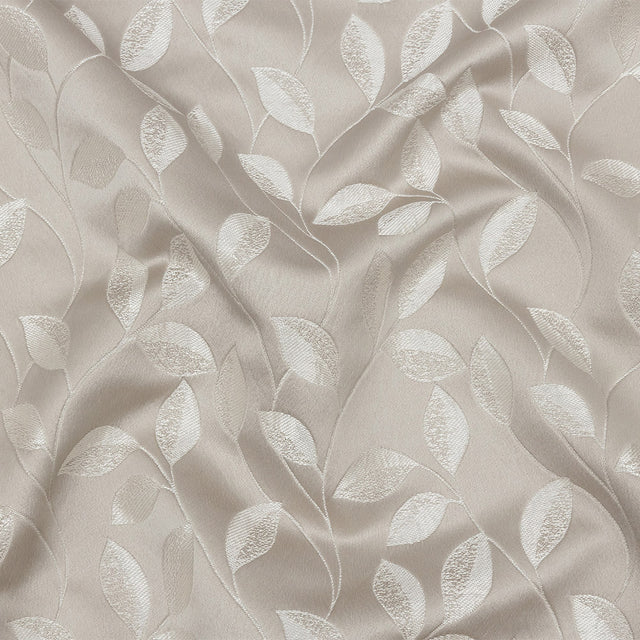 Satin-Faced Jacquard - Taupe Foliage - British Imported