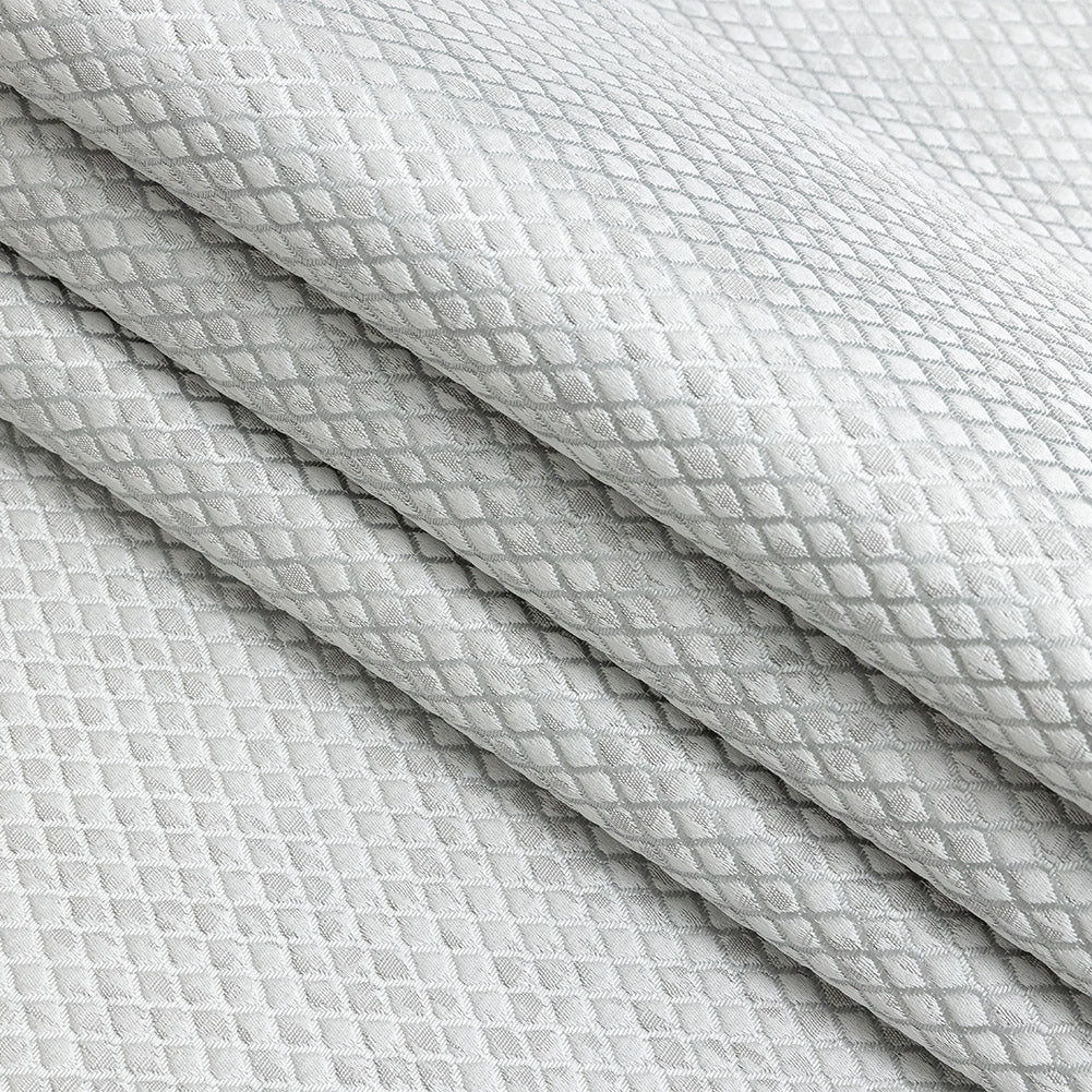 Polyester Jacquard - Platinum Diamonds - British Imported Folded