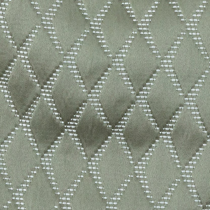 Satin-Faced Jacquard - Sage Shadow Diamonds - British Imported Detail