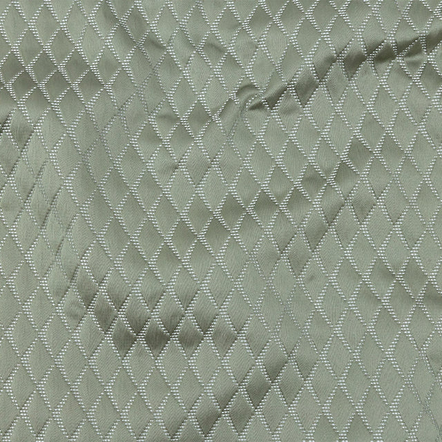 Satin-Faced Jacquard - Sage Shadow Diamonds - British Imported