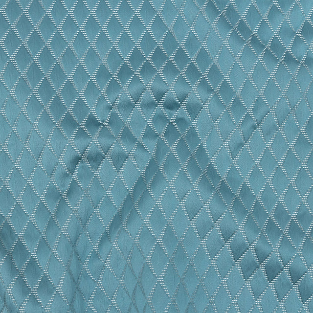 Satin-Faced Jacquard - Sky Shadow Diamonds - British Imported