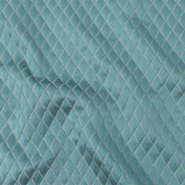 Satin-Faced Jacquard - Spa Shadow Diamonds - British Imported