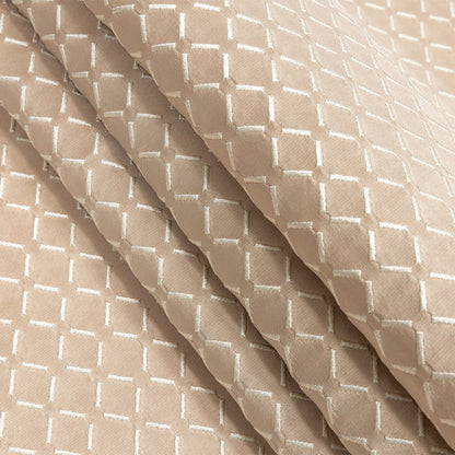 Satin-Faced Jacquard - Shell Broken Diamonds - British Imported Folded