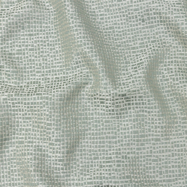 Polyester Jacquard - Seafoam Grid - British Imported