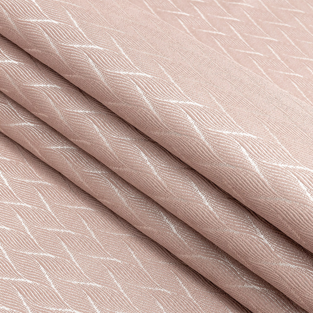 Drapery Jacquard - Blush Flowing Leaves - British Imported Folded