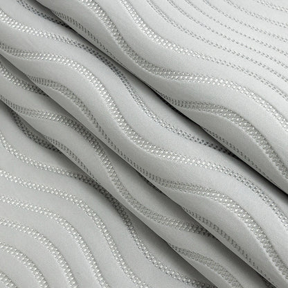 Satin-Faced Jacquard - Ice Wavy Lines - British Imported Folded