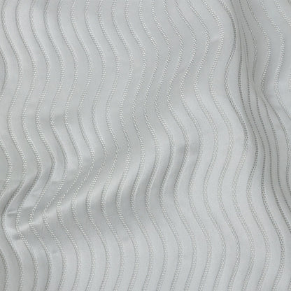 Satin-Faced Jacquard - Ice Wavy Lines - British Imported