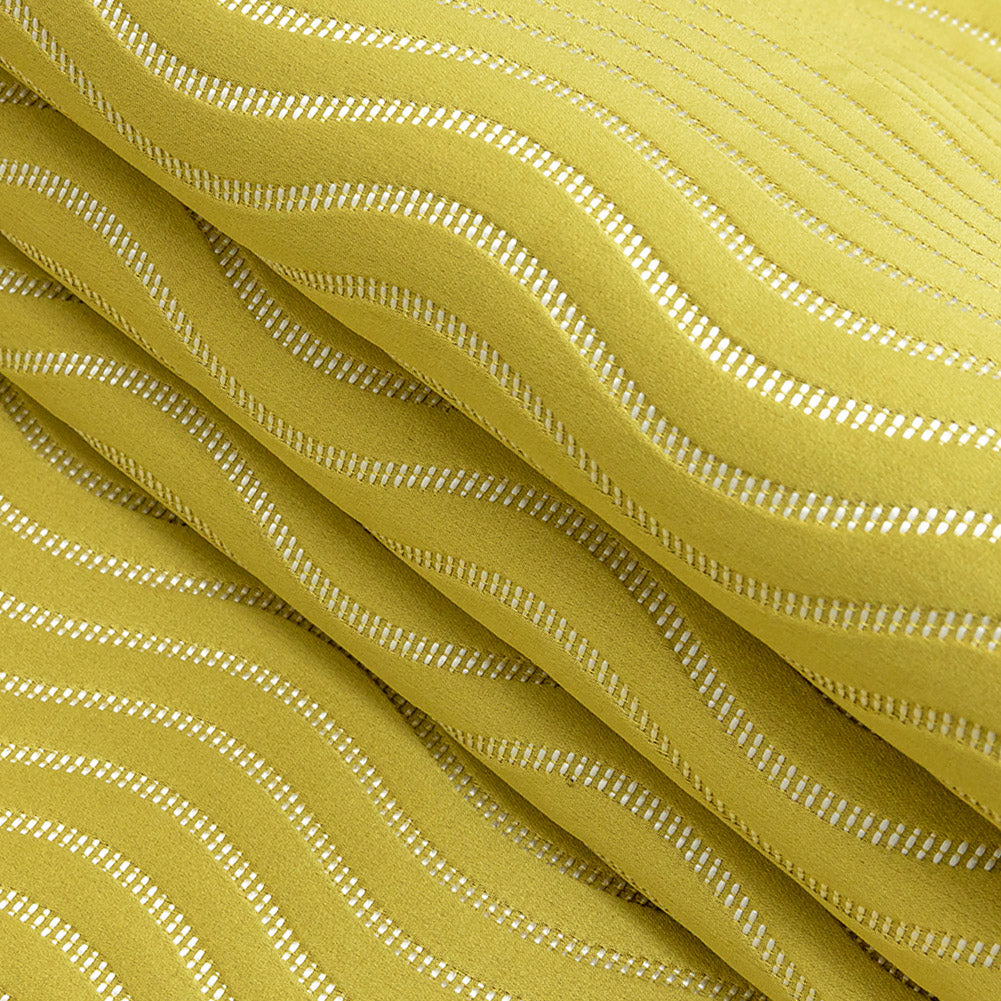 Satin-Faced Jacquard - Zest Wavy Lines - British Imported Folded