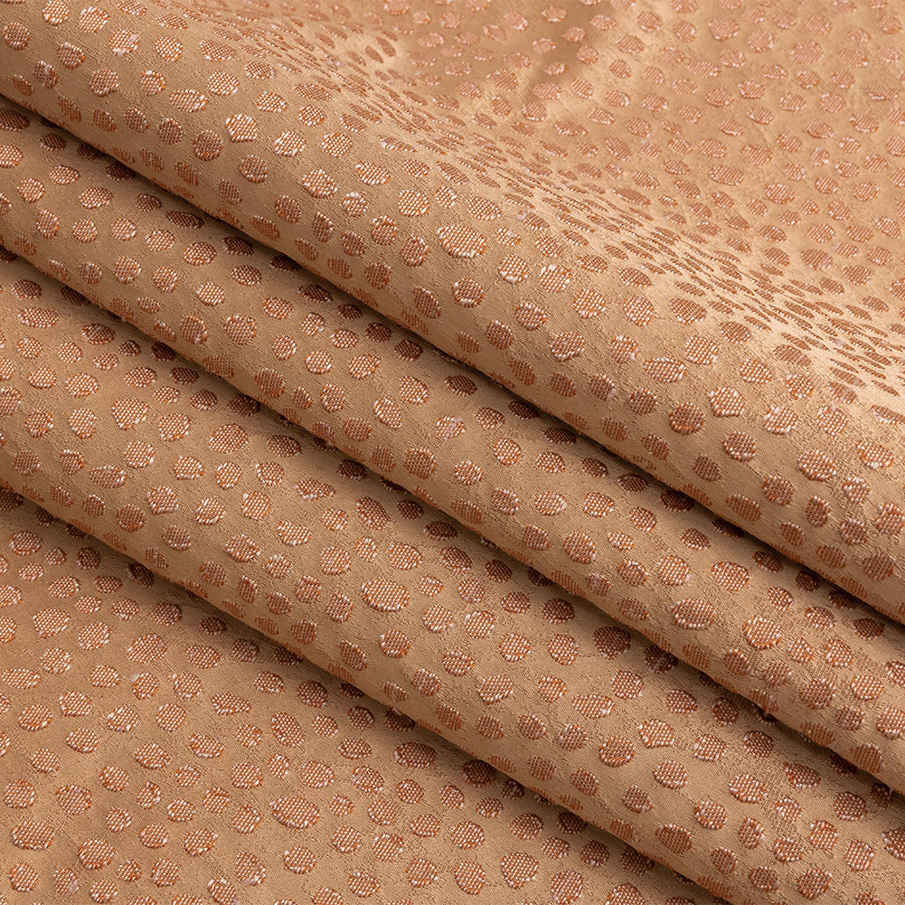 Polyester Jacquard - Ginger Spots - British Imported Folded