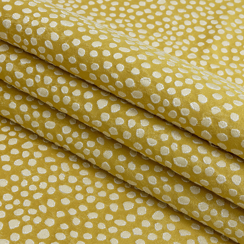 Polyester Jacquard - Sunflower Spots - British Imported Folded