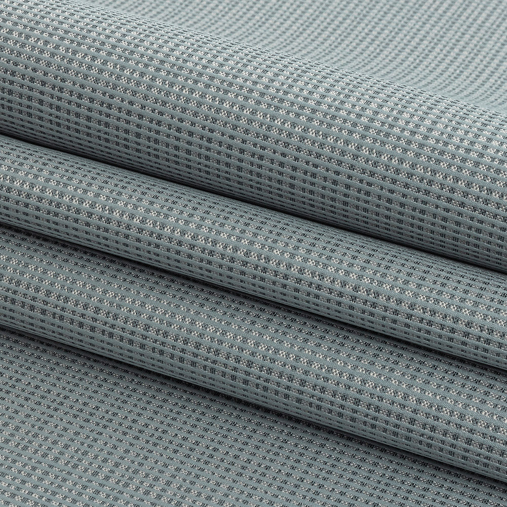 Gridded Polyester Woven - Ice - British Imported Folded