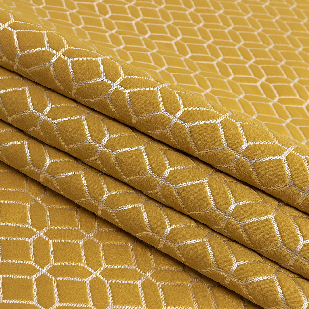 Polyester Jacquard - Sunflower Tiled Geometric - British Imported Folded
