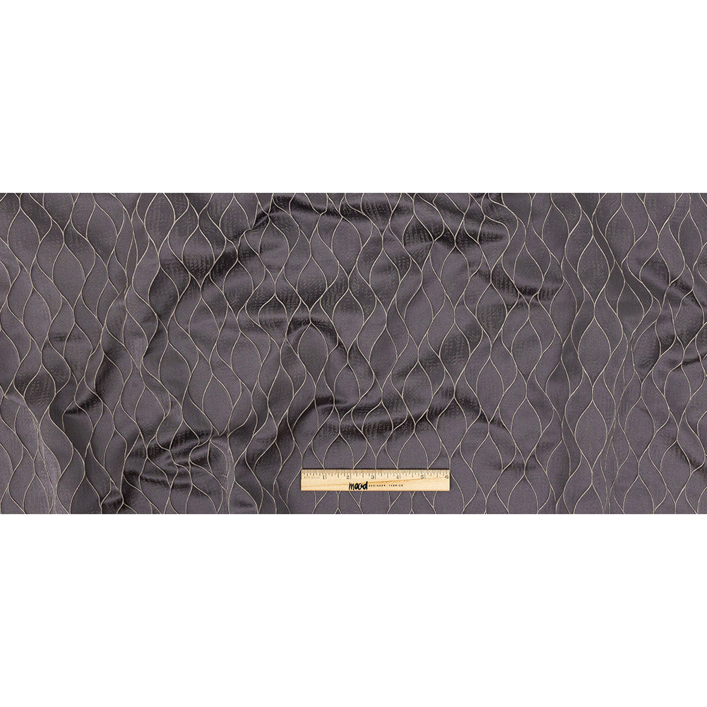 Polyester Jacquard - Iris Leafy Lines - British Imported Full